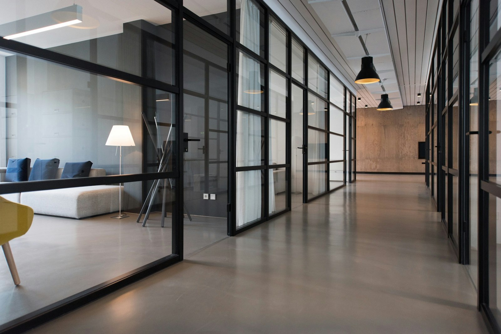 Reception hall, a commercial interior.