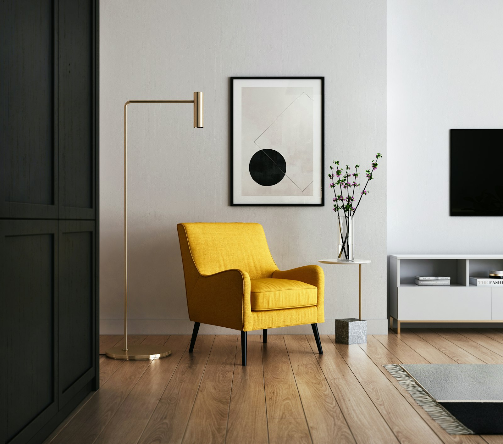 An oak sitting room with a sofa, armchair, and layered textiles.