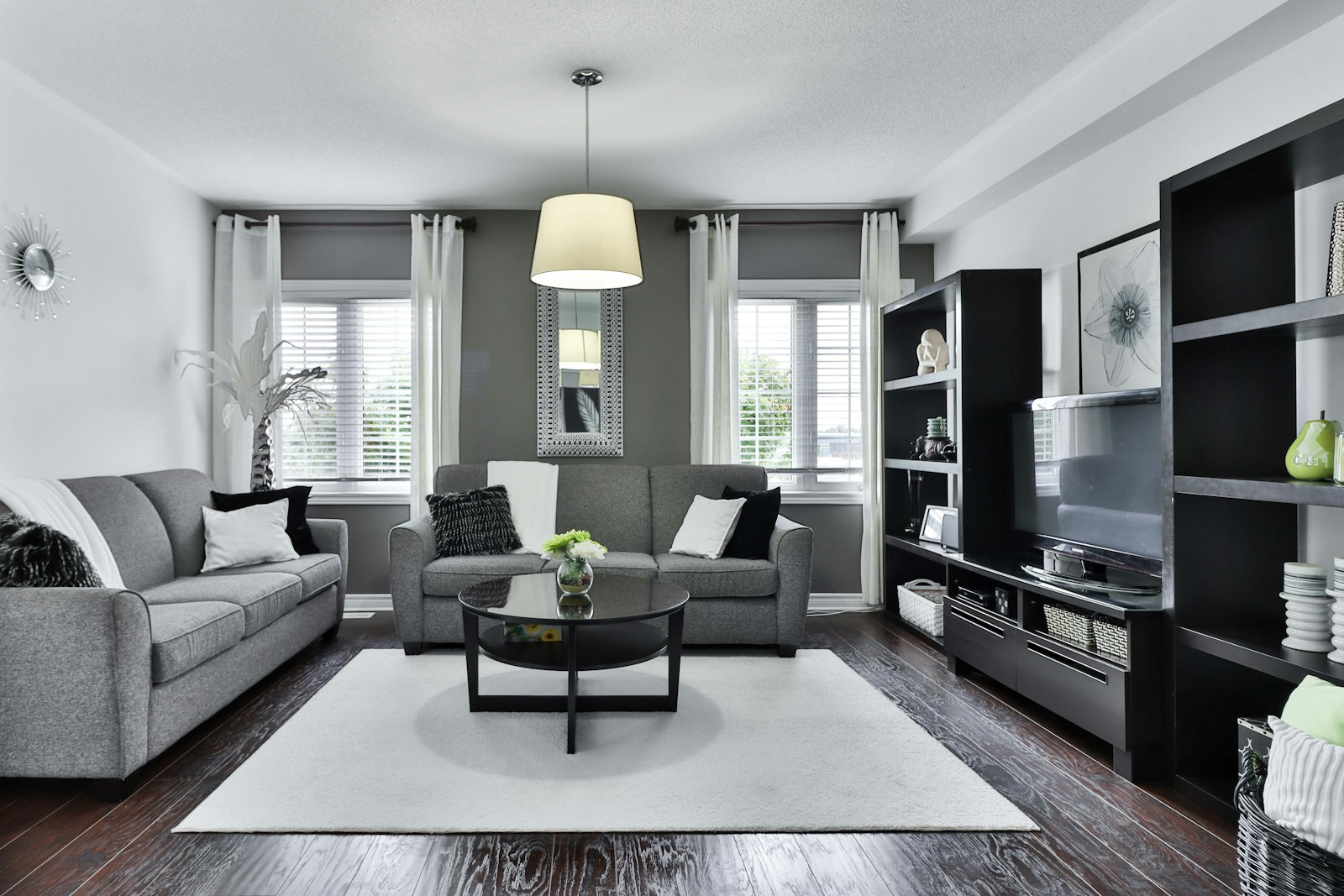 Courtyard living, a living room interior.